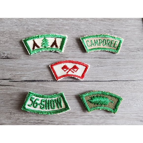 Other Vintage Lot Boy Scout Segment Patches 5 Bsa Camping Badges 195s